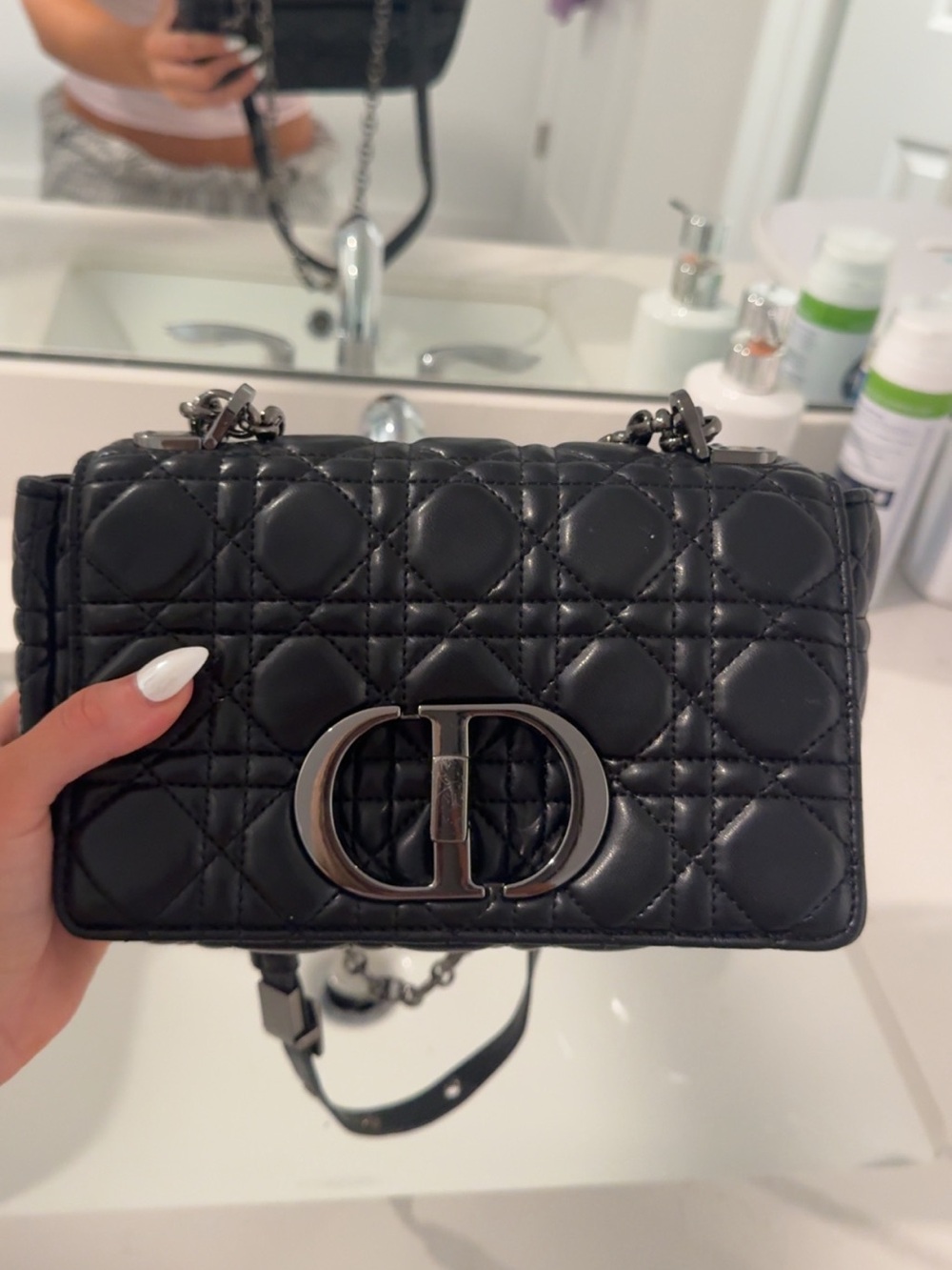 Dior Black Quilted CD Saddle Crossbody Bag